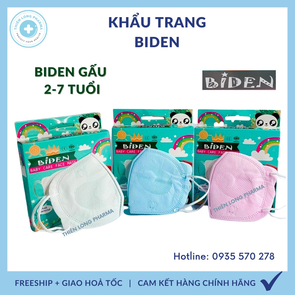 Khẩu trang trẻ em BIDEN [Hộp 10 Cái] khẩu trang y tế cao cấp cho bé hàng chính hãng công ty Cửu Long