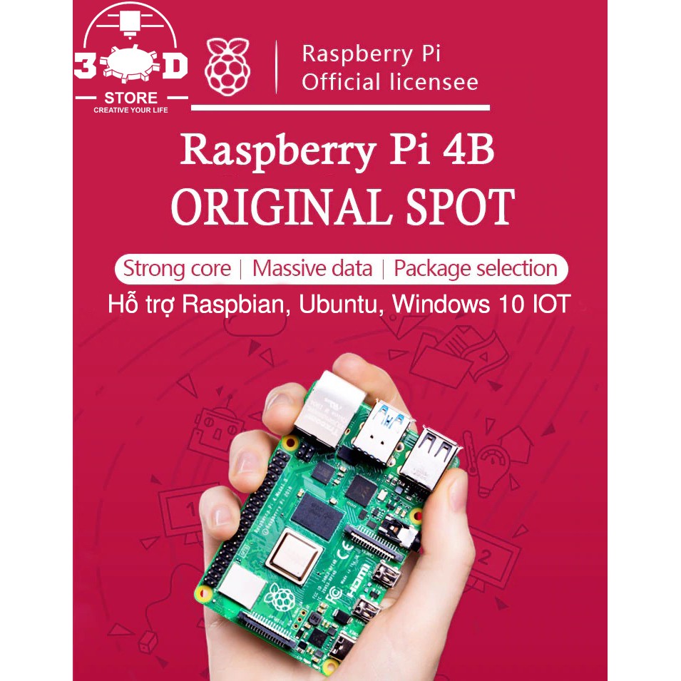 Máy tính Raspberry Pi 4 Model B v1.2 | BigBuy360 - bigbuy360.vn