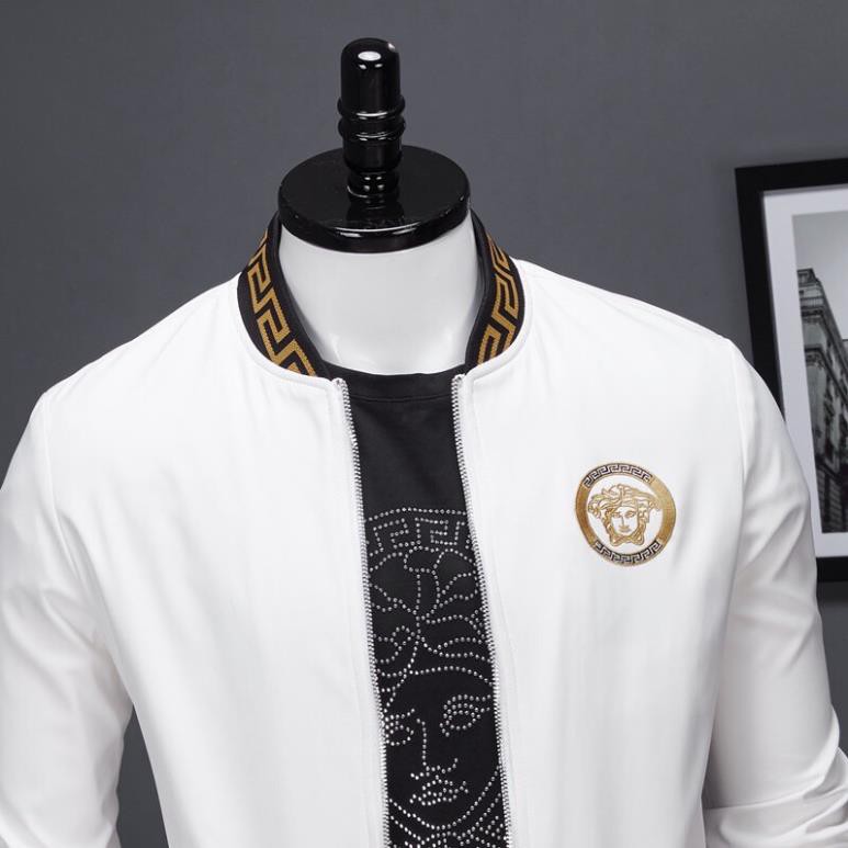 KHO QUẢNG CHÂU RẺ ĐẸP áo khoác nam in viền áo versace logo thêu quảng châu