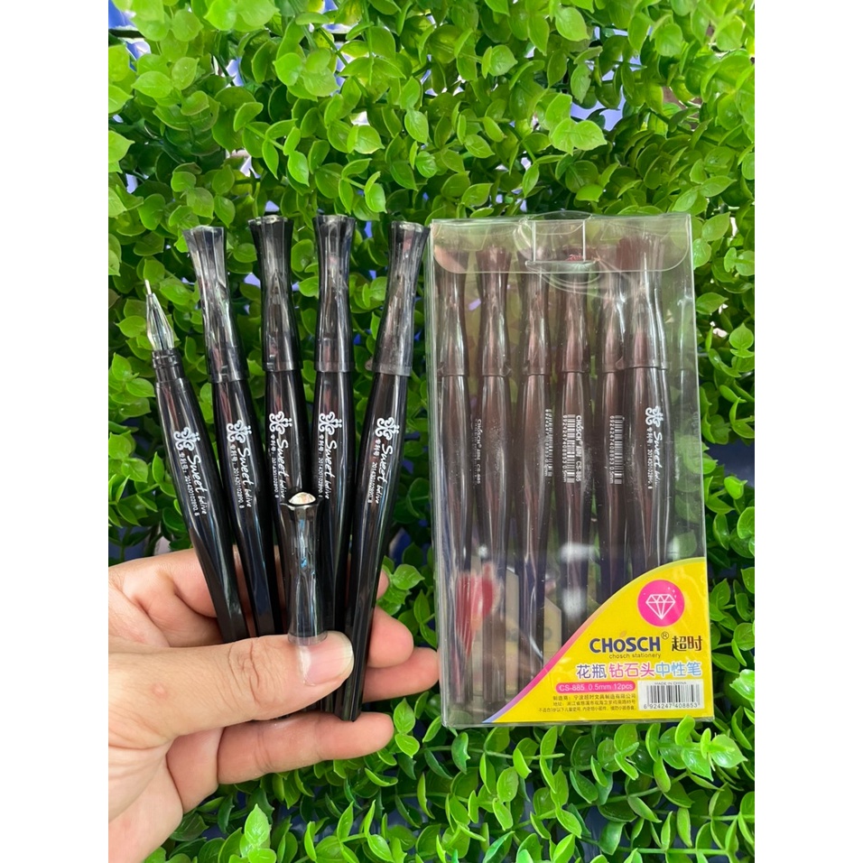 Hộp Bút Kim Cương Tím Xanh Đen Đỏ, Bút Nước Chosch CS-885