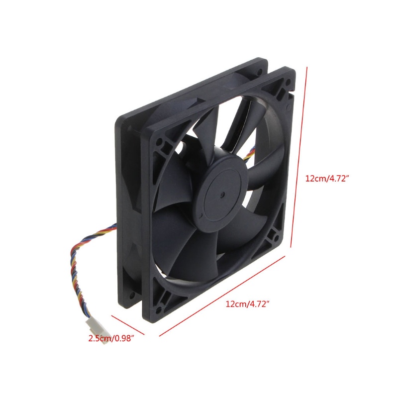Quạt Tản Nhiệt DC 12V 0.80A 120x120x25mm 4-p 3400Rpm Không Chổi Than AFB1212SH 120mm Cho DC 12V 0.80A