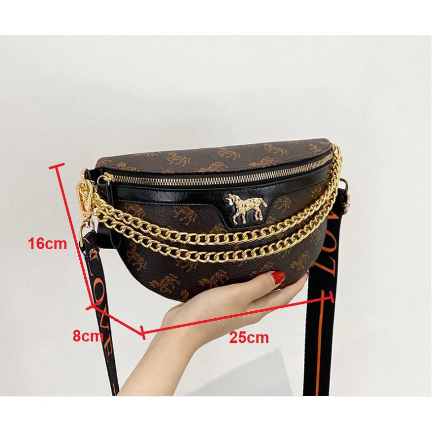 Túi đeo trước ngực logo H.Mes da PU cao cấp cực chất DC02 túi bao tử TX Chip Xinh | BigBuy360 - bigbuy360.vn