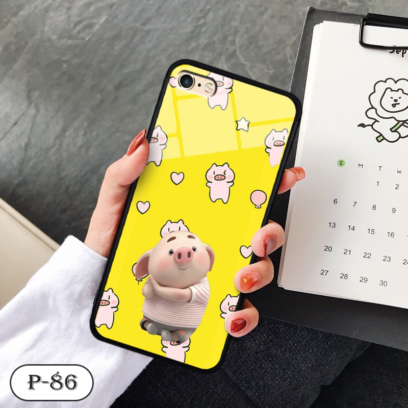 Ốp kính in hình cute Iphone 6 Plus
