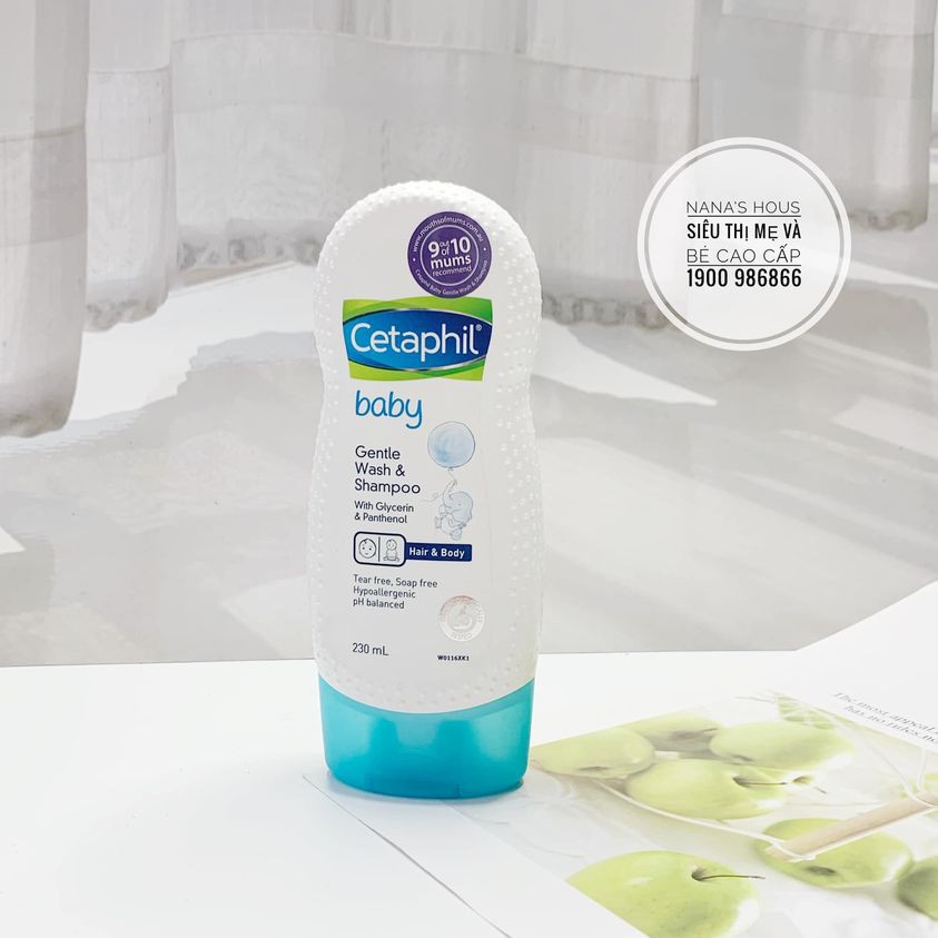 SỮA TĂM GỘI Cetaphil Úc – Chai 230ml - Dành cho bé từ sơ sinh