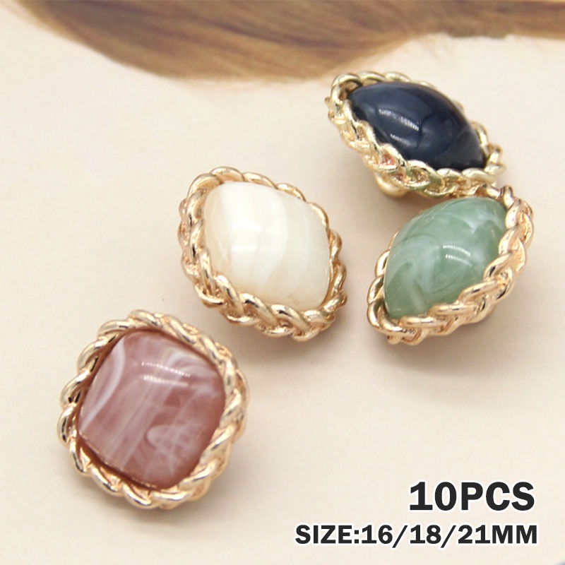 10 Nút áo kim loại hình vuông phong cách vintage cho nữ