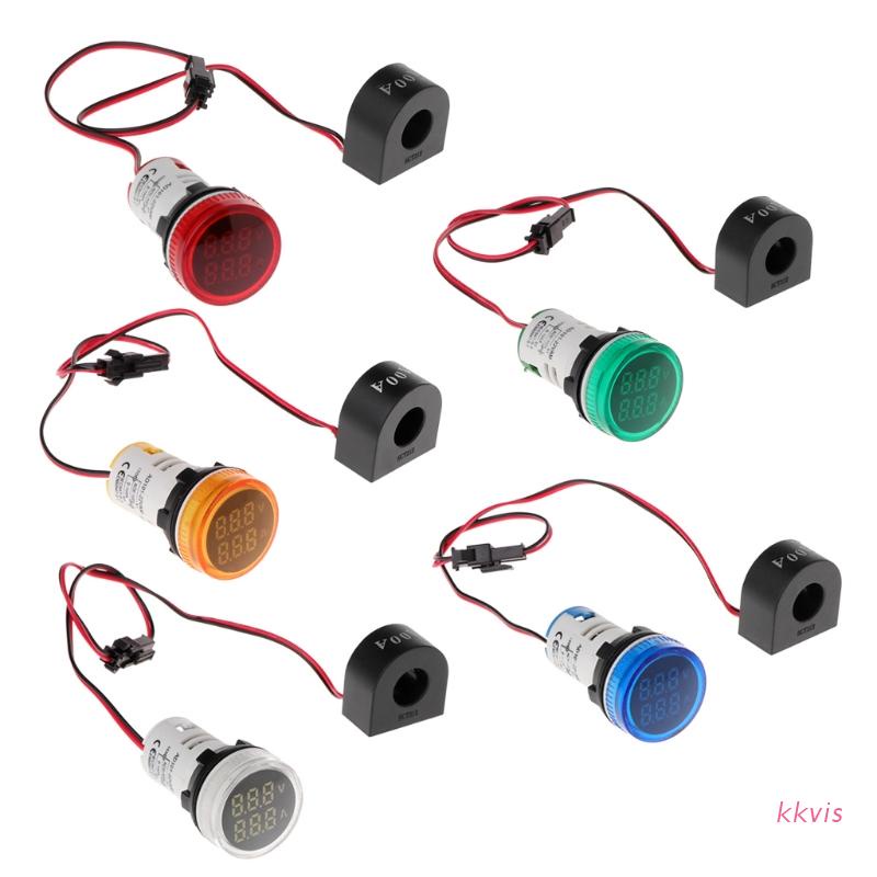 Bộ vôn kế kỹ thuật số 22mm hình tròn AC 50-500V 0-100A
