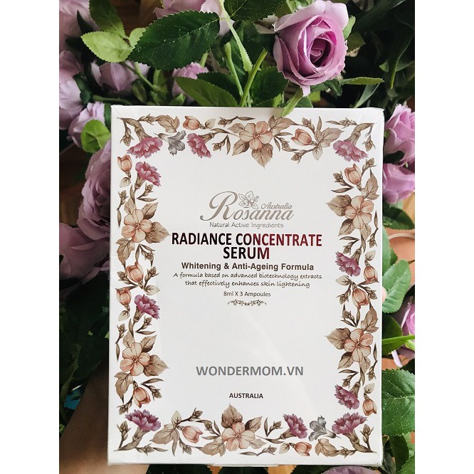 SERUM TINH CHẤT NHAU THAI CỪU ROSANNA RADIANCE CONCENTRATE - 3 ỐNG 8ML