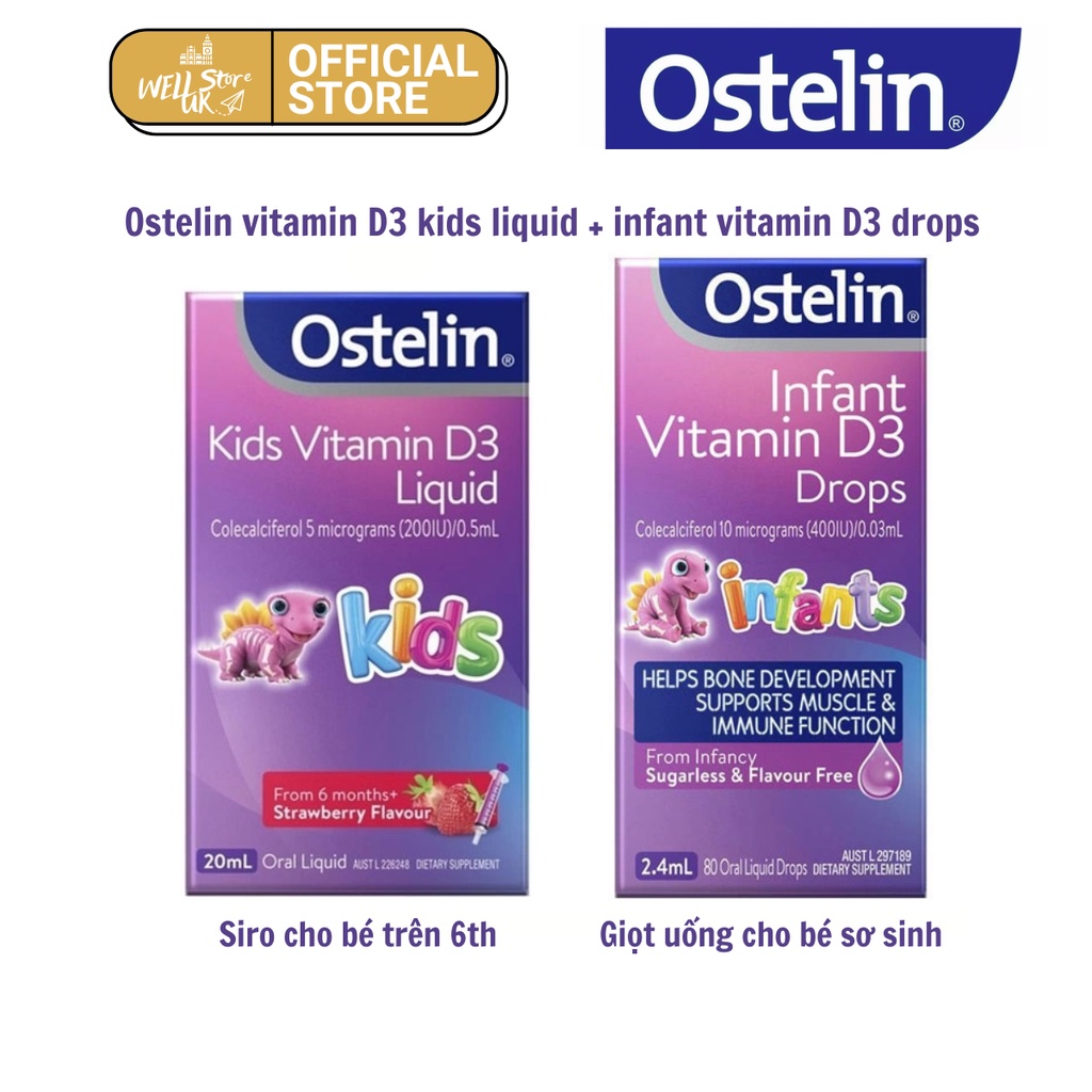 Vitamin D3 Drops Ostelin Infant Úc 80 giọt 2.4ml cho trẻ sơ sinh