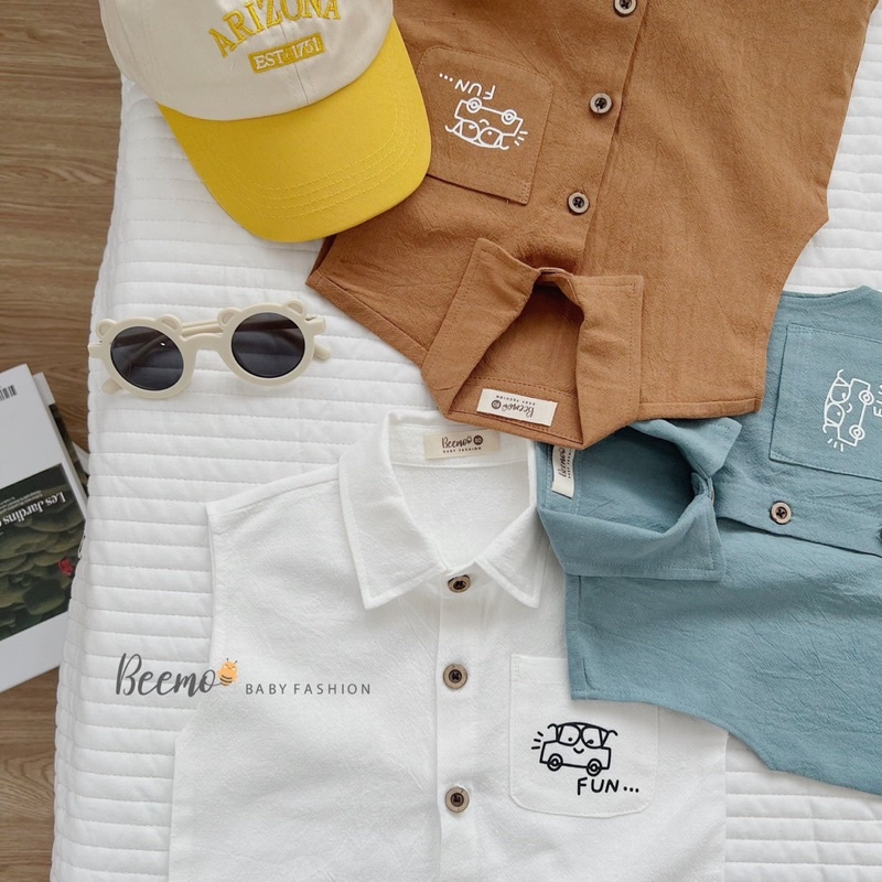 Áo sơ mi đũi Tank Top bé trai-MS58