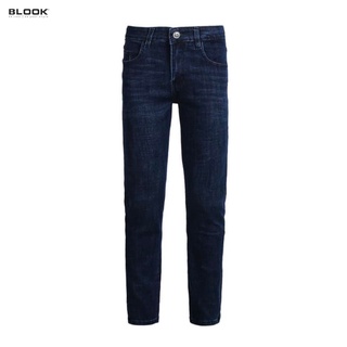 Quần jeans blook form slimfit ống đứng ,không rách co giãn mã 30053 xanh navy [ hình thật)