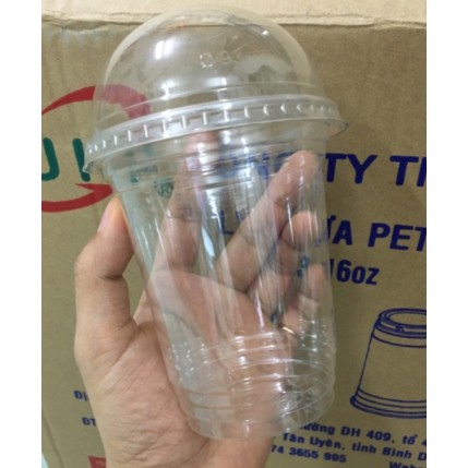 [GIÁ RẺ] 50 ly nhựa 360ml nhựa PET nắp cầu - ly cà phê mang đi