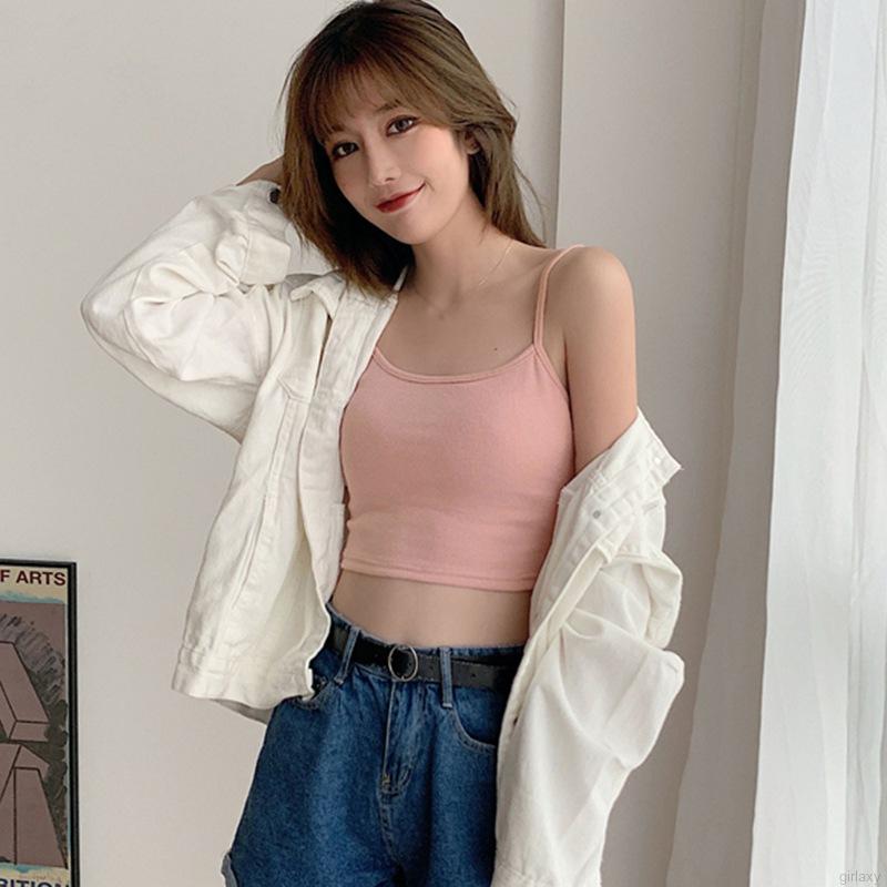 Áo hai dây màu trơn thời trang nữ quyến rũ