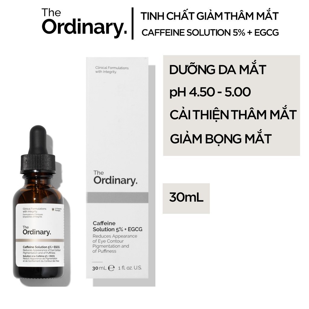 Serum THE ORDINARY Caffeine Solution 5% + EGCG Tinh chất dưỡng mắt, giảm quầng thâm mắt 30ml