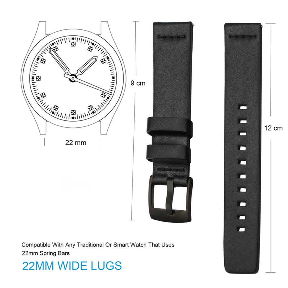 Dây đeo bằng da cho đồng hồ thông minh Samsung Gear S3 Frontier / Classic / Galaxy Watch 46mm