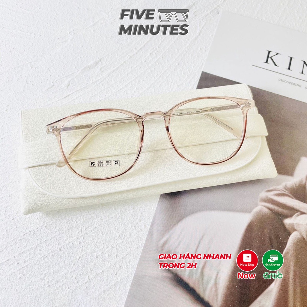 Gọng kính cận nữ , chất liệu nhựa dẻo cốt kim loại Fiveminutes 8141 Unisex Nam nữ