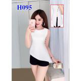 Aó vạt xéo xẻ đính hạt (đen)