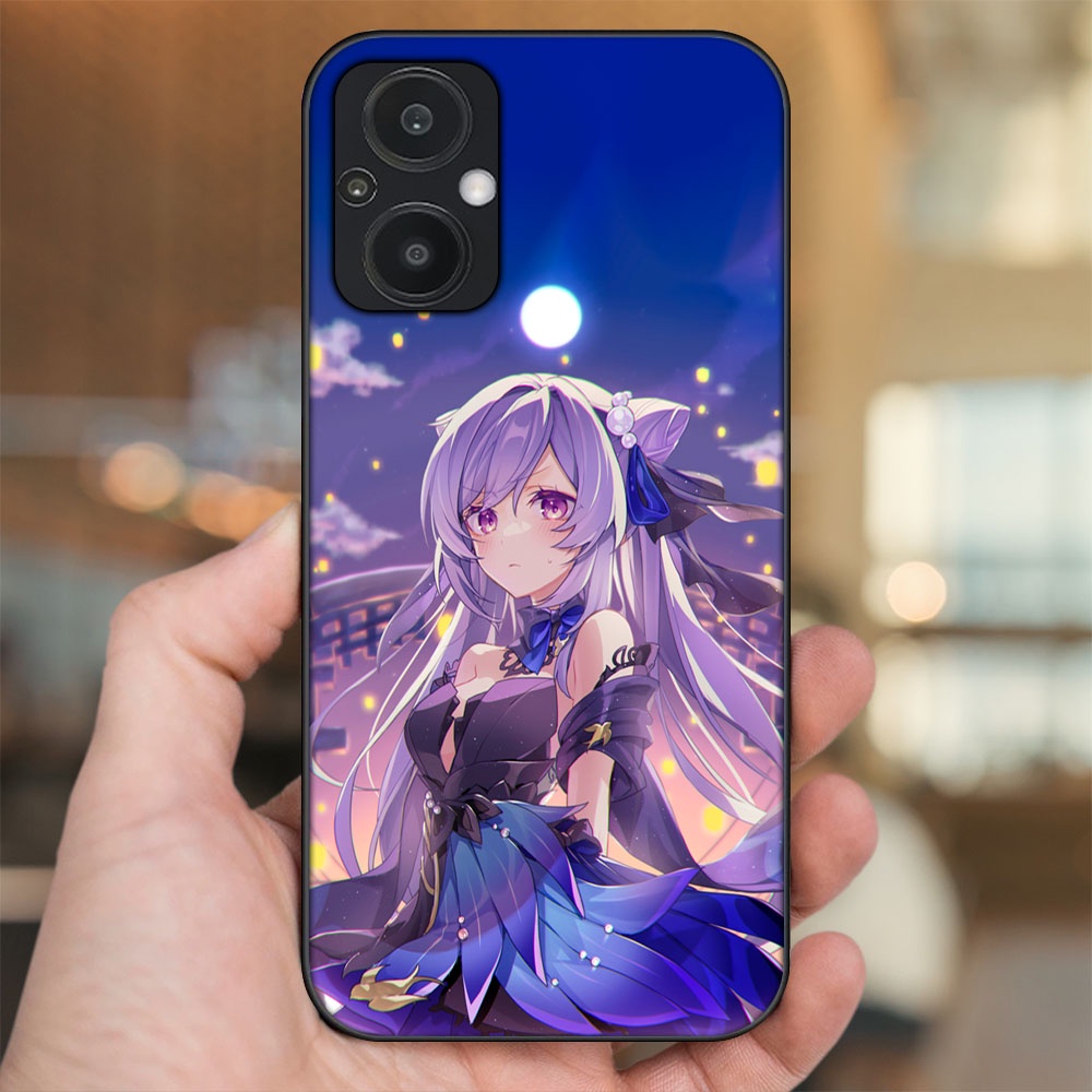 Ốp lưng Oppo Reno 7Z 5G viền đen in hình Keqing Genshin Impact