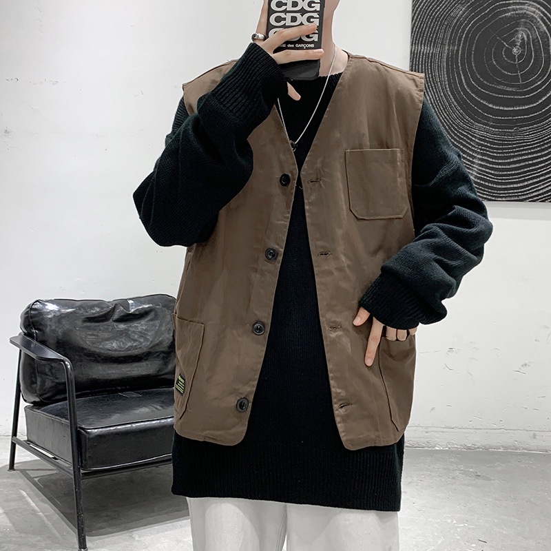 Áo Gile Unisex form rộng Streetwear , Áo gile túi hộp phong cách hàn quốc