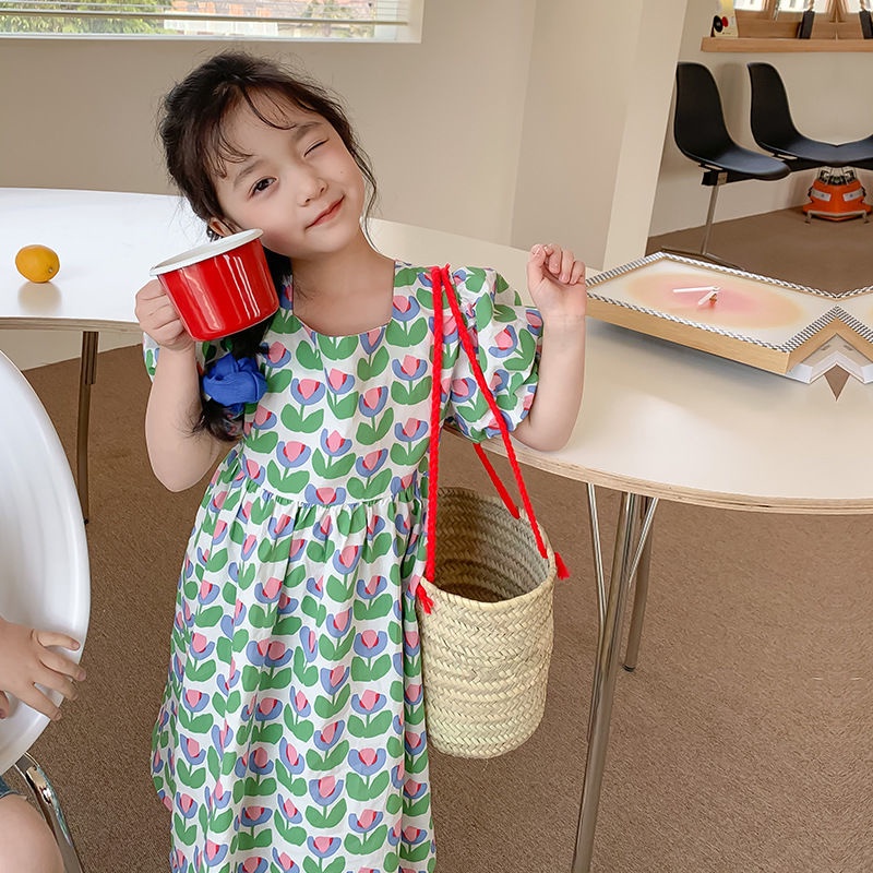 Áo Sơ Mi Ngắn Tay In Hoa Thời Trang Mùa Hè Phong Cách Hàn Quốc Mới Dành Cho Bé Trai Bé Gái