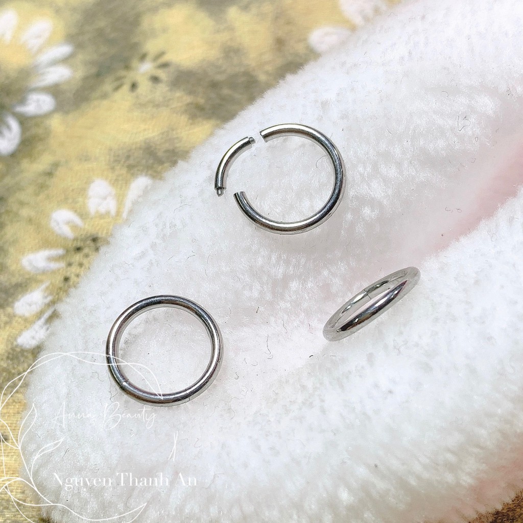 Khuyên tròn đeo môi trơn có chốt tháo bằng thép y tế xỏ khuyên piercing - XUÂN SHOP