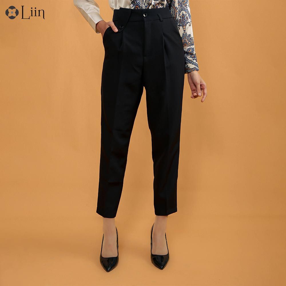 Quần baggy nữ công sở LIIN CLOTHING thiết kế basic, màu đen lịch lãm, trẻ trung, đủ size Q3348