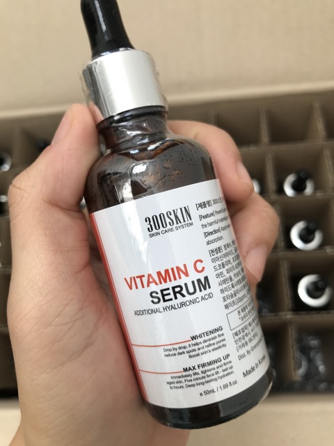 [ HOT SPA ]Tinh chất serum 300SKIN Vitamin C trắng da cấp nước chứa HA Hyaluronic Acid 50Ml- hàng Chuyên spa hiệu quả