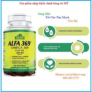 {Chính hãng} Viên uống hỗ trợ TIM MẠCH, BỔ MẮT OMEGA 369 nhập khẩu MỸ