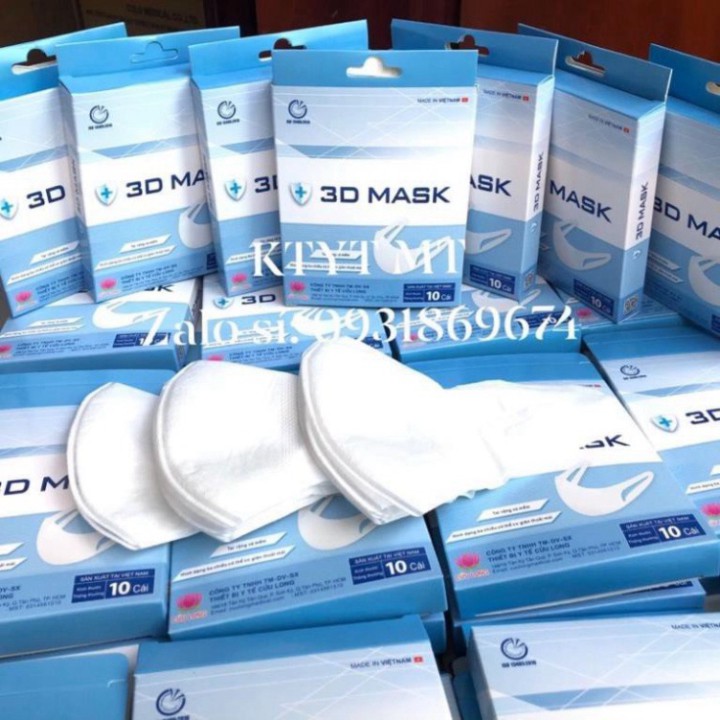Khẩu trang 3D MASK, khẩu trang diệt khuẩn ,chống bụi cao cấp hộp 10 cái 3D MASK | BigBuy360 - bigbuy360.vn