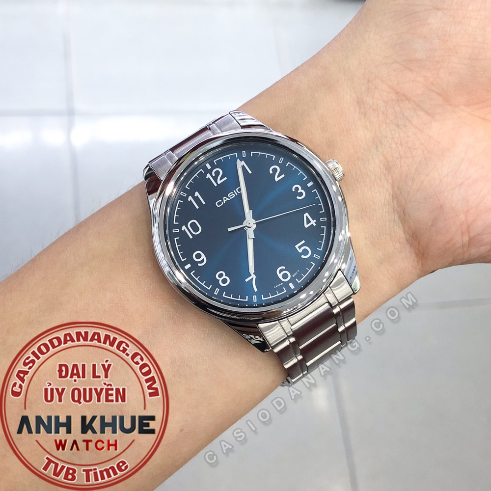 Đồng hồ nam dây kim loại Casio chính hãng Anh Khuê MTP-V005D-2B4UDF (40mm)