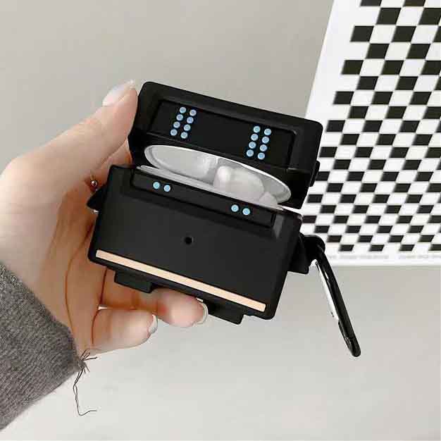 Vỏ Bảo Vệ Hộp Sạc Tai Nghe Airpods 1 / 2 / 3 / pro Bằng Silicon Hình Robert Đen Dễ Thương