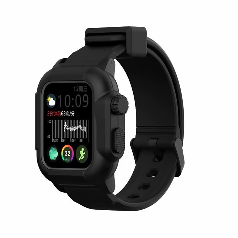 【Apple Watch Strap】Vỏ bảo vệ bằng silicon chống thấm nước có dây đeo cho Apple Watch Series 4 5 6 se 44mm 40mm iWatch Series 1 2 3 42mm