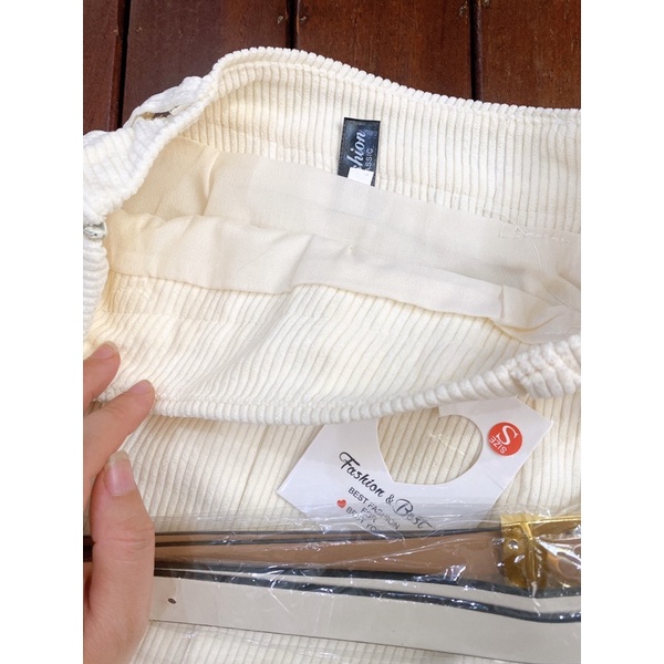 Chân váy nhung tăm dáng dài xẻ sau QC Loại 1