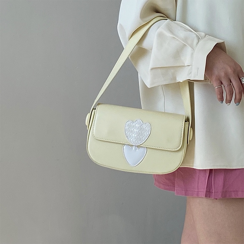 IELGY Túi Đeo Vai In Họa Tiết Trái Tim Thời Trang Cho Nữ