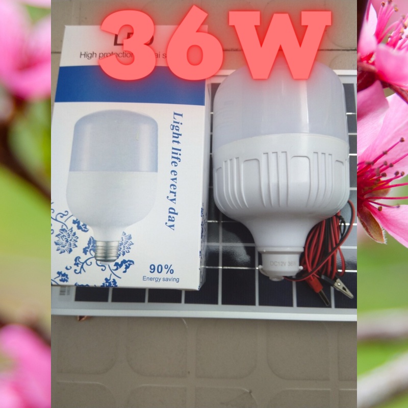 🔥 RẺ VÔ ĐỊCH 🔥 Bóng đèn leb tfore kẹp bình ắc quy 12Vdc 12W/24W/36W dây dài 0.7m