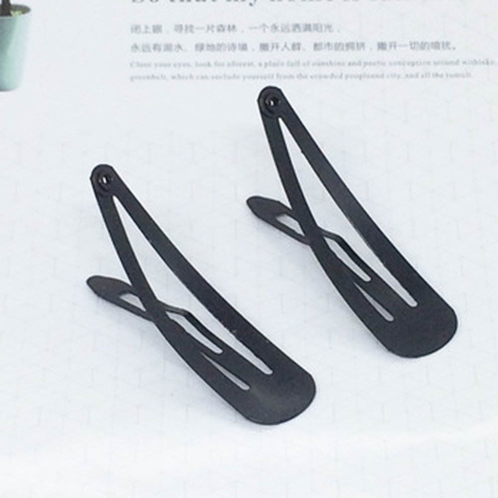 Bộ 10 kẹp tóc màu đen trơn đơn giản xinh xắn cho nữ