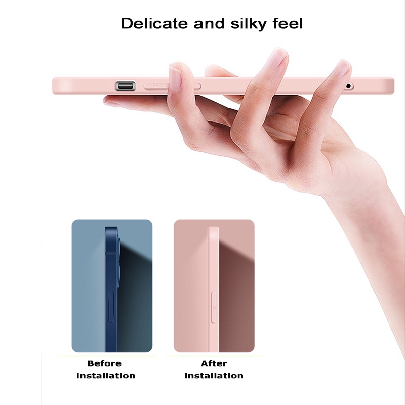 Ốp Điện Thoại Mặt Kính Cường Lực Dạng Lỏng Chống Sốc Sang Trọng Cho IPhone 11 12 13 Pro X XR XS Max 7 8 Plus Mini SE2