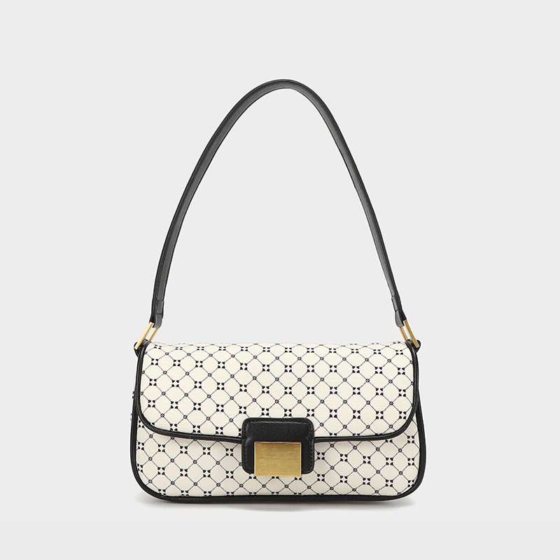 TÚI XÁCH ZARA XUẤT DƯ TUỒN NỮ MÀU KEM HOẠ TIẾT CARO