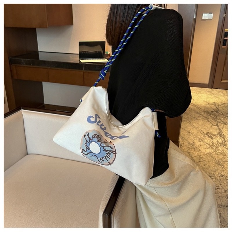 Hàng Trăm Và Một Túi tote Đeo Vai Bằng Vải canvas Kích Thước Lớn Thêu Trang Trí Mới 2022 NB00196