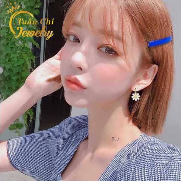 Bông Tai Bạc ⚡ BẠC ĐẸP⚡ Khuyên Tai Bạc Nữ Họa Tiết Hình Hoa Cúc Họa Mi Trẻ Trung, Năng Động