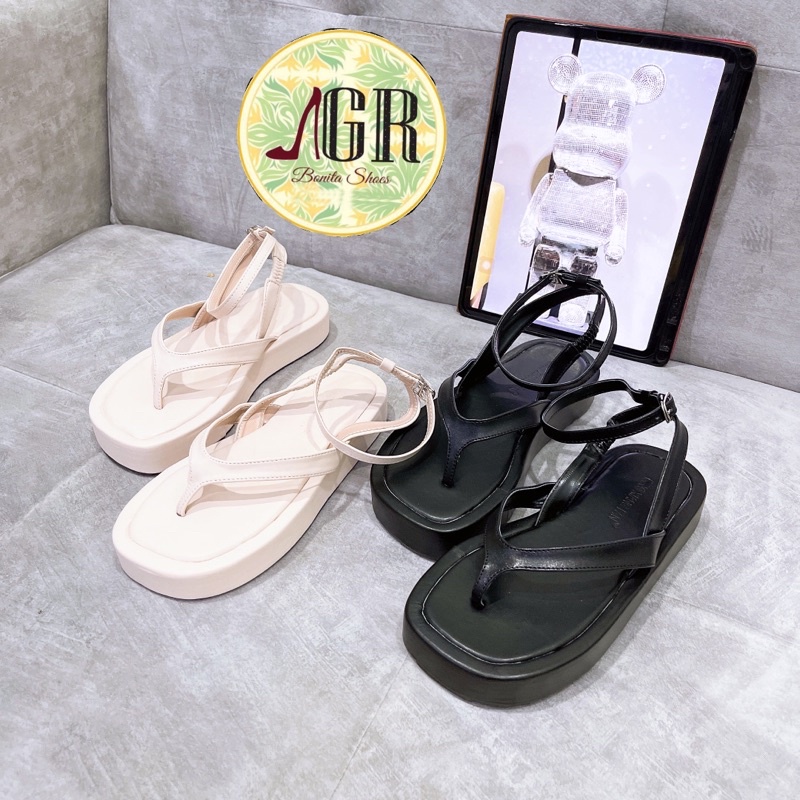 Sandal xuồng kẹp dây da khoá gài cao 3 cm và 6 cm