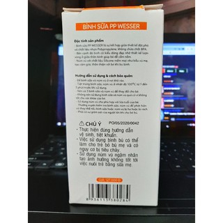 VB. Bình sữa Wesser 140ml < Bé Sơ Sinh>