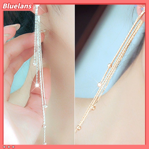 Cặp khuyên tai đính đá lấp lánh dạng tua rua sang trọng dành cho nữ