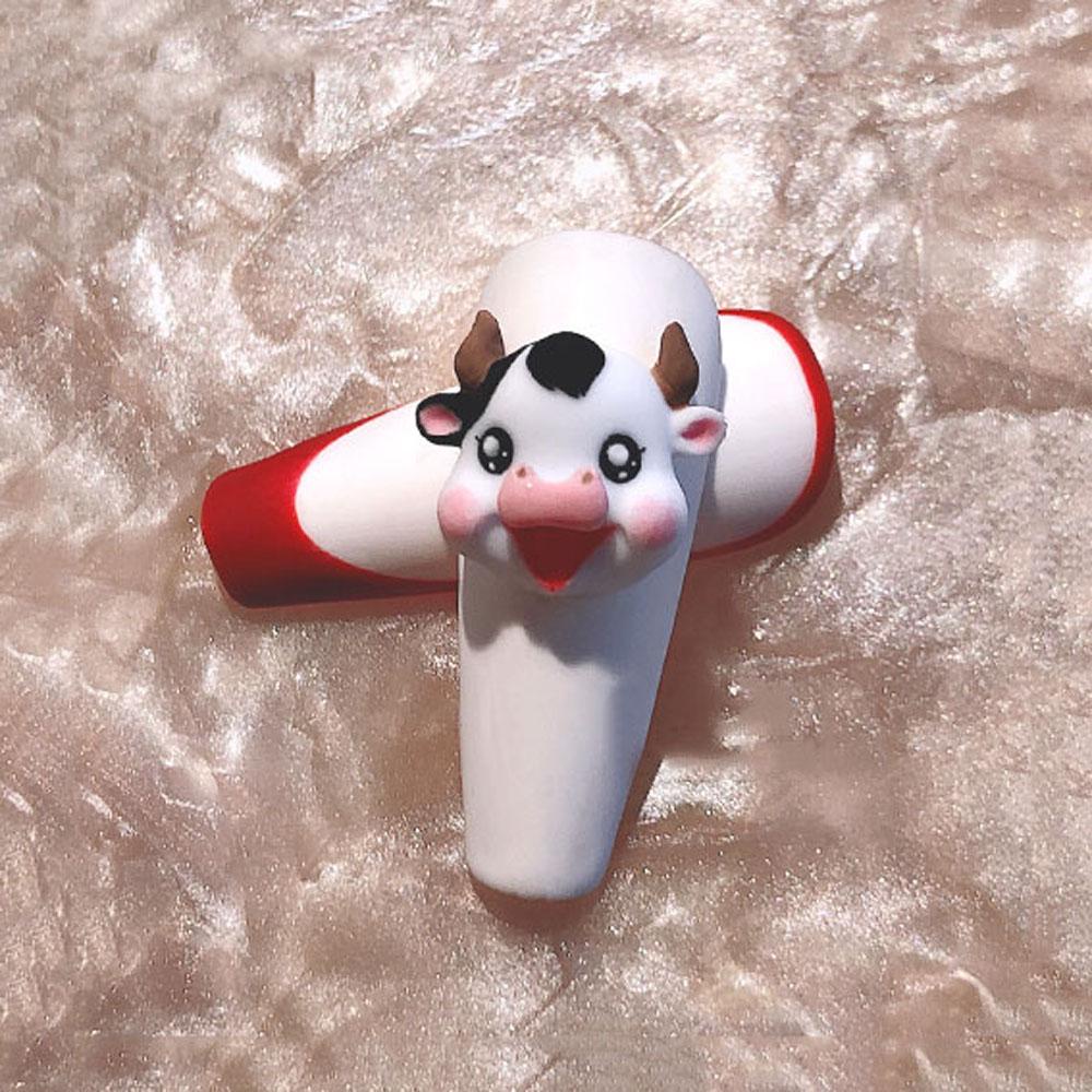 Khuôn Silicone Tạo Hình Trang Trí Móng Tay 3D Hình Bò Sữa Thanh Lịch