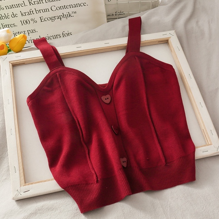 NUZIRO  Áo 2 dây  dệt kim mỏng thời trang cho nữ