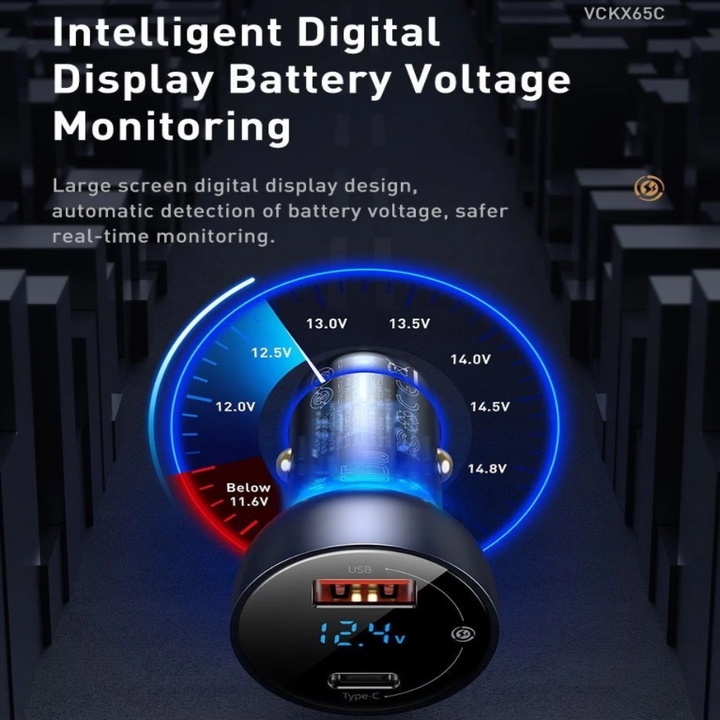 Tẩu sạc nhanh đa năng Baseus CCKX-C0A tích hợp Type-C và USB Đầu vào: DC 12-24V - Bảo Hành Chính Hãng 12 Tháng