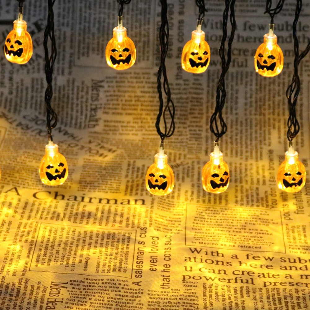 4.8m 20led Dây đèn led 20 bóng năng lượng mặt trời hình con dơi trang trí Halloween
