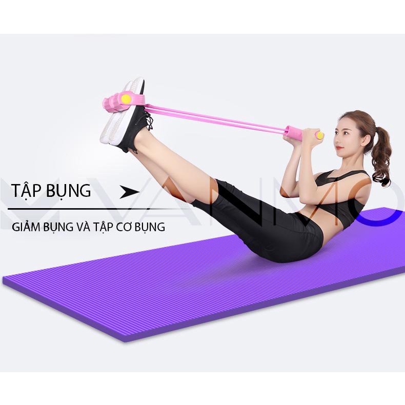 Dây kháng lực tập gym đàn hồi 4 ống dụng cụ tập cơ bụng tại nhà