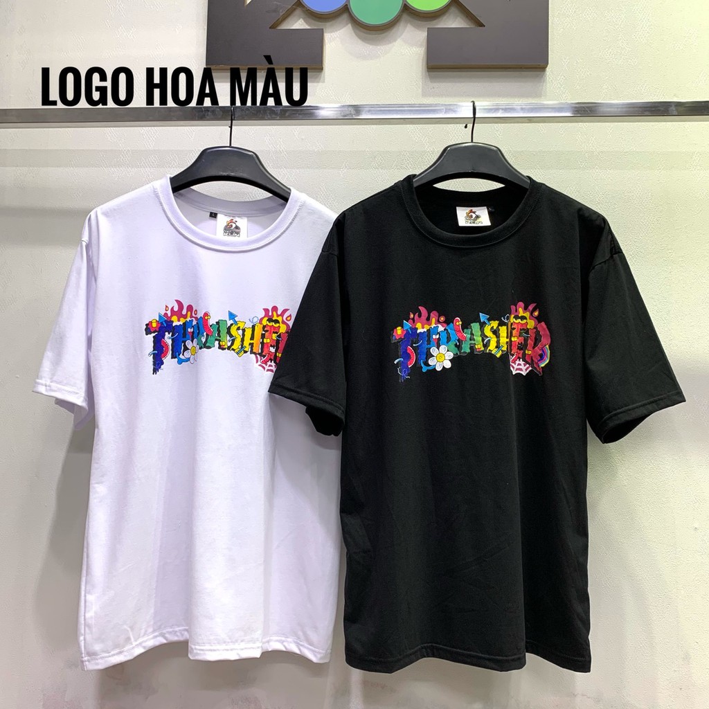 Áo thun Thrasher logo hồng Áo thun tay lỡ Nam nữ KUN SHOP