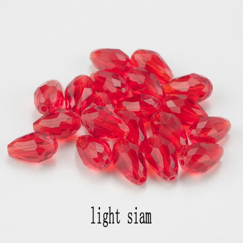 Bộ 70 hạt pha lê hình giọt nước 6x8mm dùng làm trang sức thủ công tiện dụng