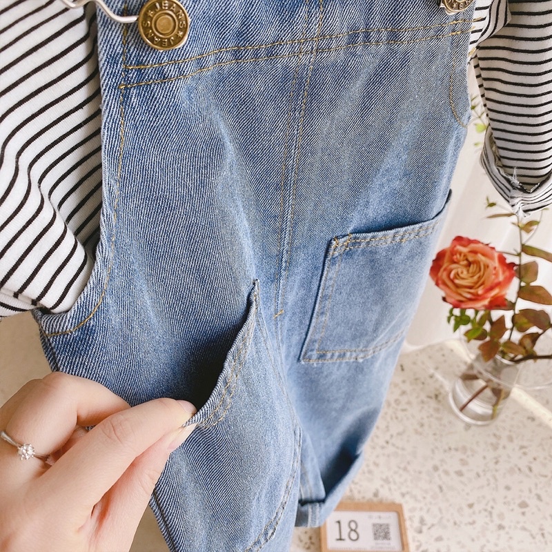 Yếm  Jeans Xinh  Xắn cho  Bé Trai  Và Bé  Gái Phong Cách Hàn Quoc -06